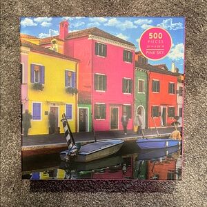 Pink Sky 500-Piece Puzzle - Vibrant Cityscape